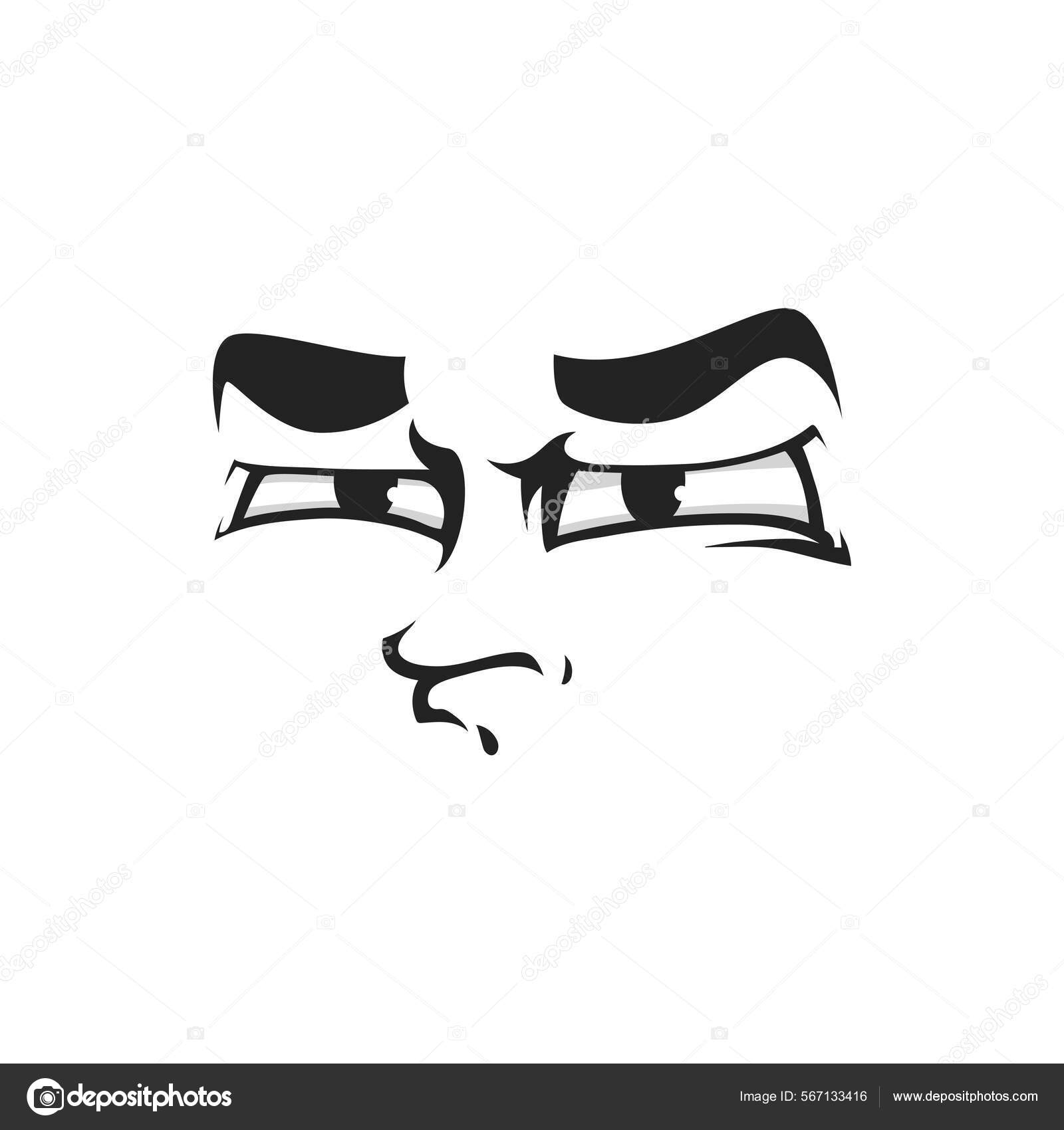 Cartoon Face Vector Suspecting Emoji Doubt Facial Expression Eyes Look ...