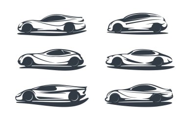 Futuristic car, supercar vehicle or automobile of future vector icon. Smart electric concept car, automotive technology transport in wave design, supercar auto and race motor vehicle