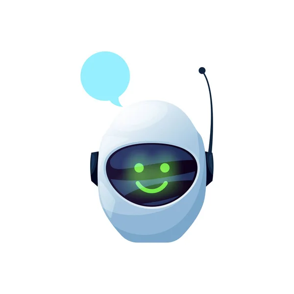 Bot Robot Chatbot Virtual Service Support Character Antenna Speech Bubble — Stock Vector