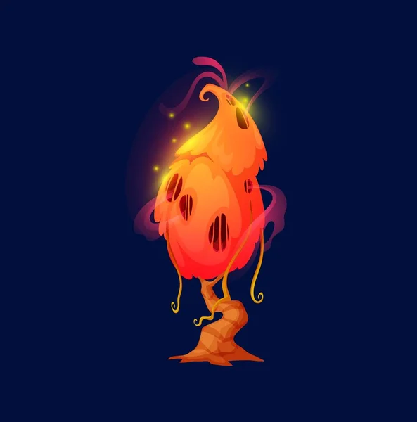 Cartoon Isolated Alien Luminous Tree Fantastic Forest Magic Fantasy World — Wektor stockowy