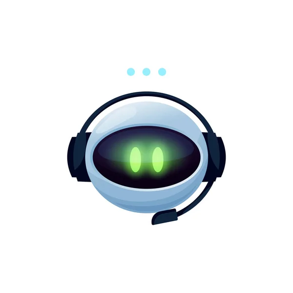 Robot Chat Bot Dans Les Écouteurs Signe Message Dactylographie Isolé — Image vectorielle