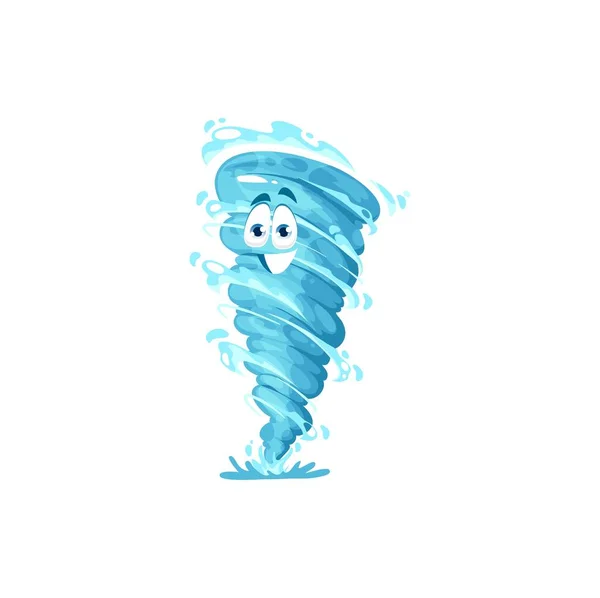 Cartoon Tornado Character Storm Whirlwind Twister Cyclone Hurricane Vector Funny — Stockvektor