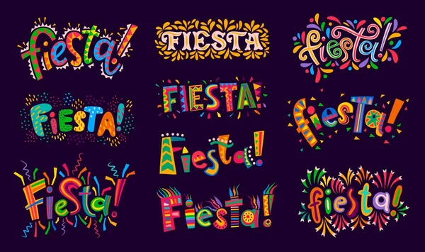 Fiesta Party Mexican Spanish Chile Holiday Carnival Vector Celebration Greetings — Vetor de Stock