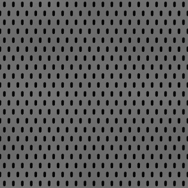Metal çivili tahta pürüzsüz desen. Gri arkaplandaki mekanik aletler için oval delikli tahta delikleri olan vektör delinmiş. Garaj düzenleme şebekesi, tamirci atölyesi donanım, ev işleri.