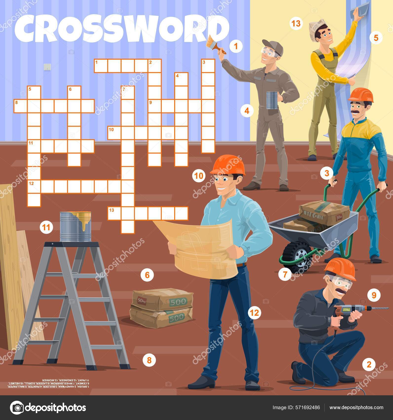 Форман Рабочие Кроссворды Найти Слово Quiz Игра Словарная Загадка.