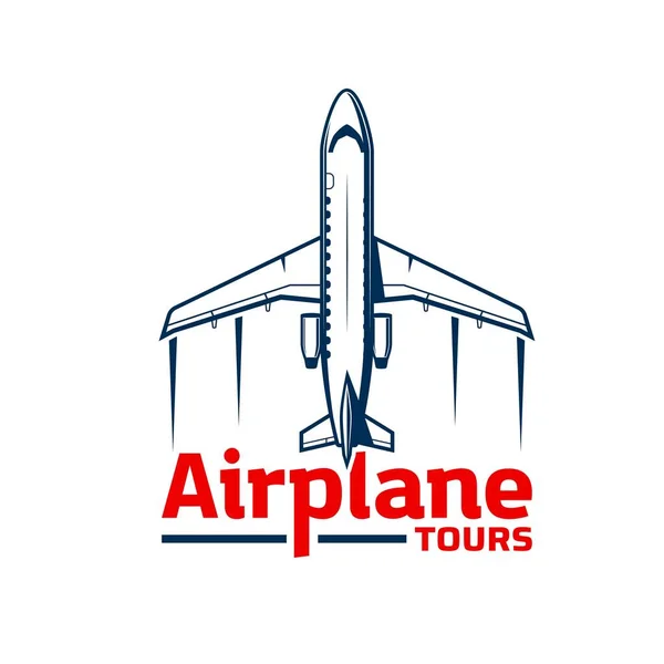 Tur Pesawat Dan Ikon Perjalanan Udara Untuk Penerbangan Dan Layanan - Stok Vektor