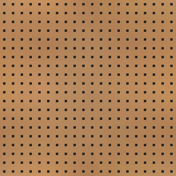 Peg Board Med Fyrkantiga Hål Sömlös Mönster Pegboard Bakgrund Realistisk — Stock vektor