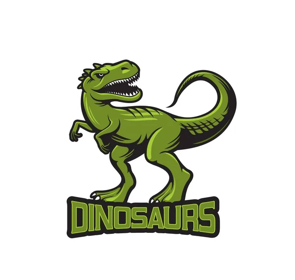 Mascotte Dinosauro Tirannosauro Della Squadra Sportiva Stampa Shirt Vettoriale Dino — Vettoriale Stock