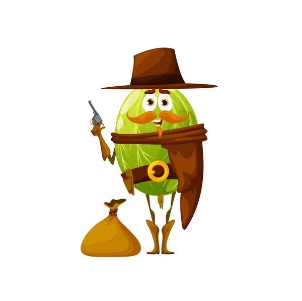 Cartoon Gooseberry Robber Bandit Character Vector Kids Fruit Personage Funny — Stock Vector