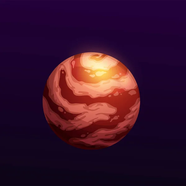 Planeta Desene Animate Nebuloasa Stelară Cosmosul Profund Sau Planeta Roșie — Vector de stoc
