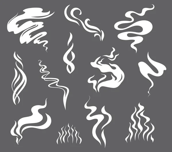 Efeitos Fumaça Desenhos Animados Cheiro Sabor Alimentos Aroma Café Chá — Vetor de Stock