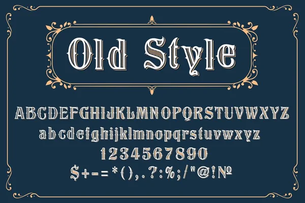 Westliche Retro Front Wild West Vintage Alphabet Vektor Buchstaben Alten — Stockvektor