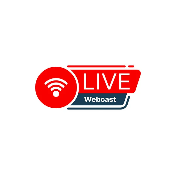 Live Webcast Symbol Mit Rotem Symbol Des Drahtlosen Netzwerks Kostenloses — Stockvektor