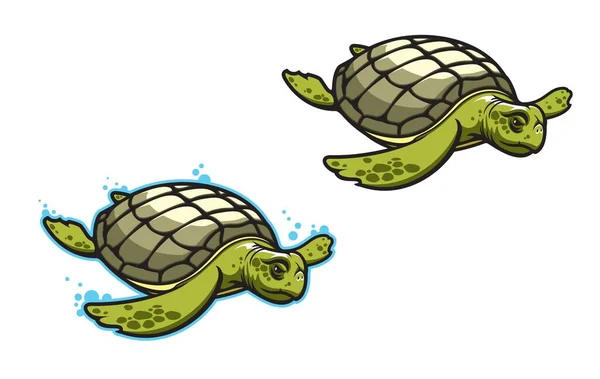 Cartoon Turtle Animal Mascot Sport Team Players Club Vector Emblem — Stock Vector