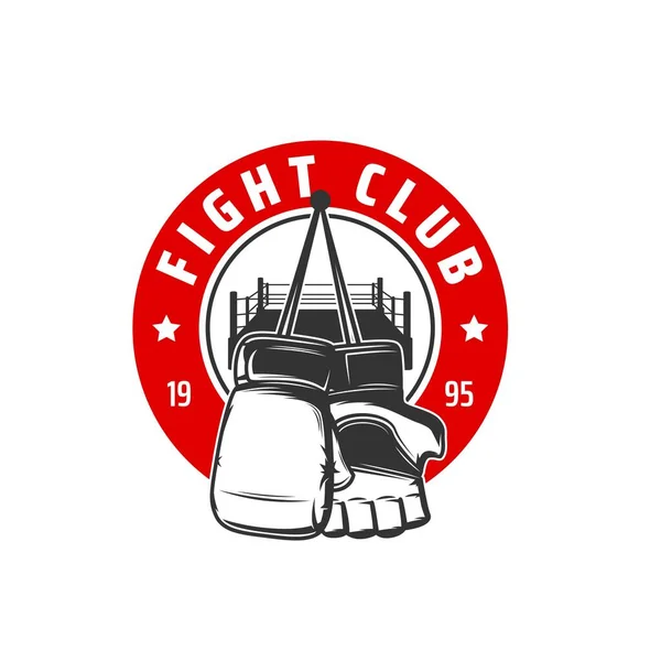 Fighting Club Ikone Boxsport Oder Kickboxen Mma Vektor Emblem Box — Stockvektor