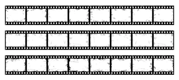Old Grunge Movie Film Strip Vintage Long Filmstrip Reel Roll — Stock Vector