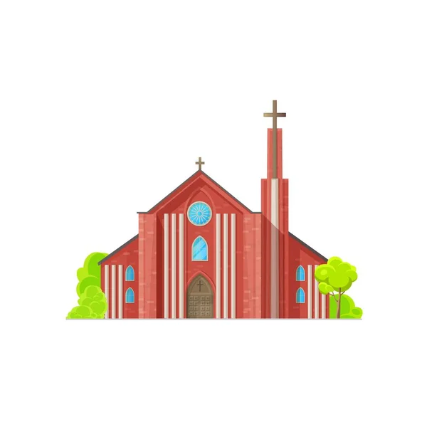 Icono Del Edificio Iglesia Protestante Denominación Cristiana Templo Congregación Orar — Vector de stock