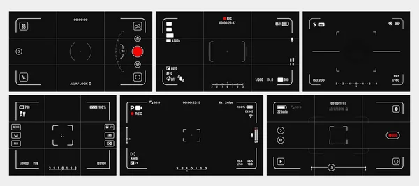 Schermo Fotogrammi Del Mirino Della Videocamera Della Foto Rec Messa — Vettoriale Stock