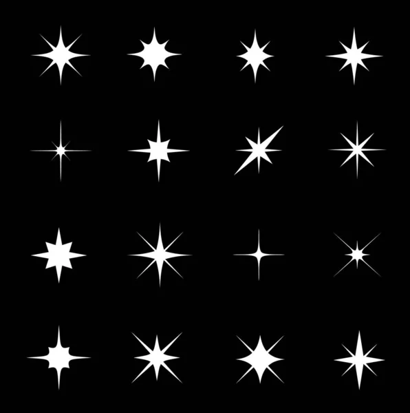 Star Sparkle Twinkle Star Burst Flashes Shine Glitter Sparks Vector — Stock Vector