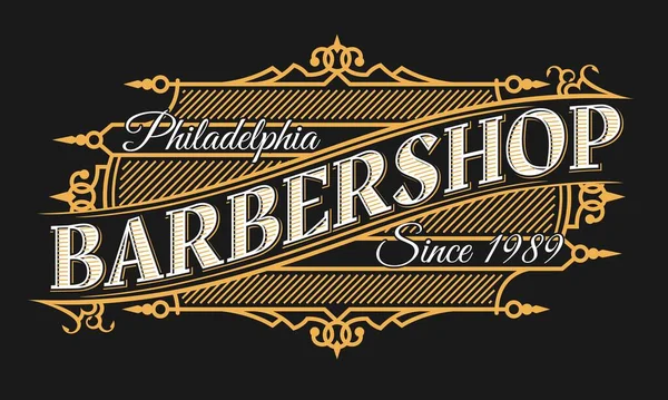 Barbershop Vintage Πινακίδα Κουρείο Παλαιά Ετικέτα Των Ανδρών Κομμωτήριο Ρετρό — Διανυσματικό Αρχείο