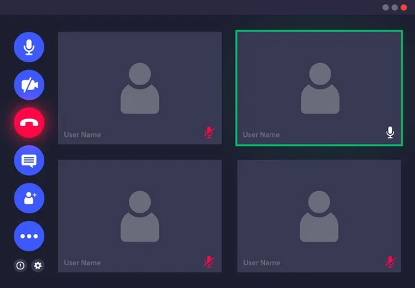 Інтерфейс Videoocall Шаблон Інтерфейсу Екрана Відео Виклику Або Векторний Накладка — стоковий вектор