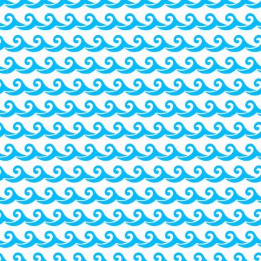 Deniz, okyanus sörfü dalgaları vektör dalgalı gelgitin kusursuz arkaplanı. Su dalgası mavi dalgalar, zigzag kıvrımları ve akan su kıvrımları, deniz ve deniz şablonu arka planı