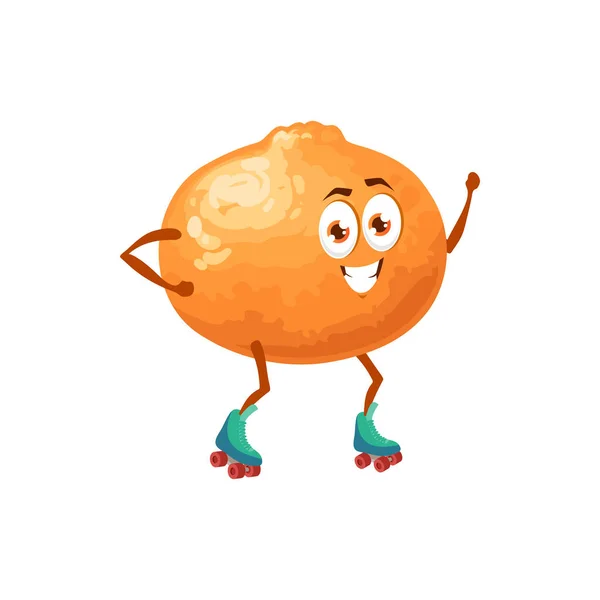 Fruta Tangerina Engraçada Rolos Personagem Comida Desenho Animado Vetorial Frutas —  Vetores de Stock
