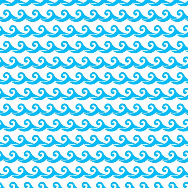 Sea Ocean Surf Waves Seamless Pattern Background Vector Wavy Tide — Stock Vector