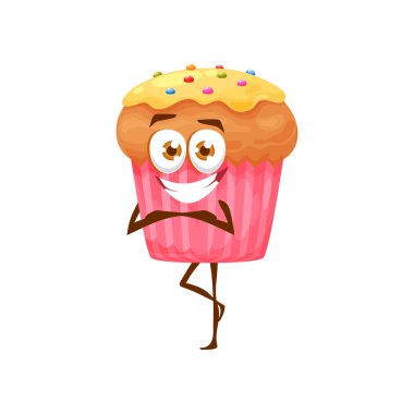 Komik bir çizgi film karakteri, şirin bir fırın maskotu, kek ya da tek bacağında büyük gözler ve şekerlemeler olan şekerleme. Tatlı tatlı yemek, neşeli karakter.