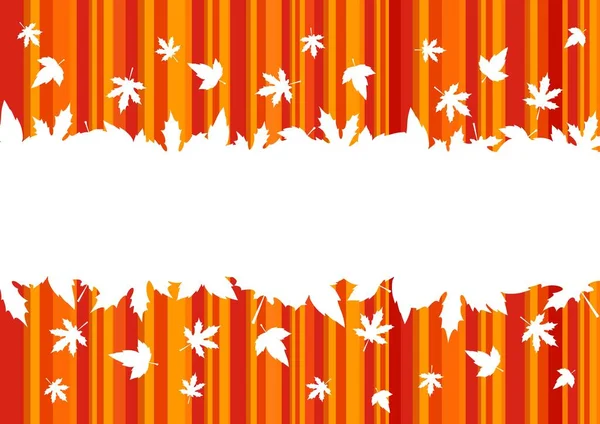 Осенний Фон Полосками Листовыми Силуэтами Осенние Листья Опадают Векторное Знамя — стоковый вектор