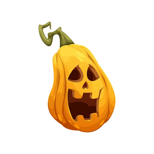 Cartoon Funny Halloween Pumpkin Jack Lantern Vector Isolated Character Scary — Stock Vector