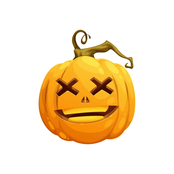 Cartoon Halloween Pumpkin Jack Lantern Isolated Scary Character Vector Halloween — Vetor de Stock