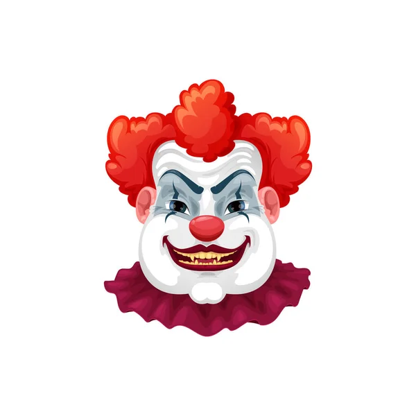 Clown Spooky Creature Angry Face Expression Red Wing Isolated Scary — ストックベクタ