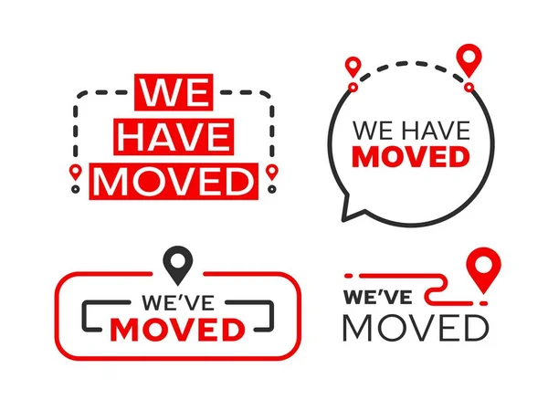 Have Move Icons Have Moved Signs Office New Address Change — Archivo Imágenes Vectoriales