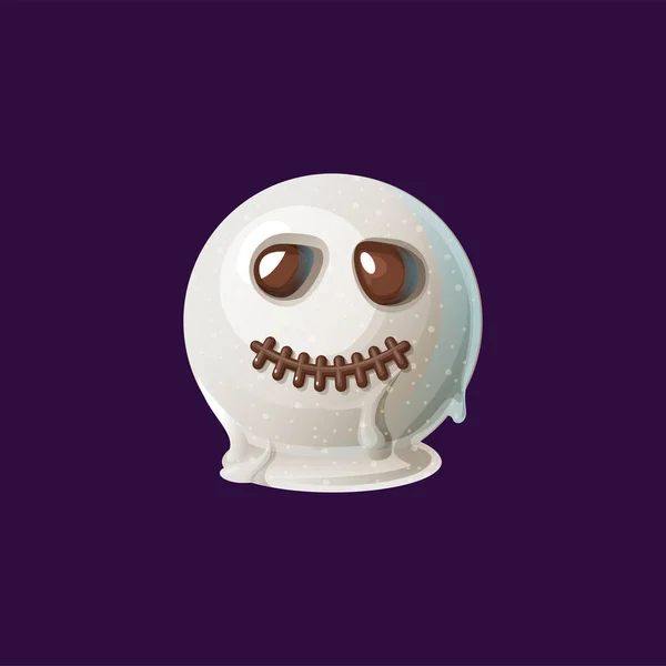 Gingerbread Cookie Icing Topping Creepy Ball Spooky Zombie Face Isolated — Wektor stockowy