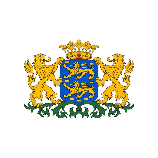 Niederländisches Wappen Heraldik Der Provinz Friesland Oder Heraldisches Emblem Vektor — Stockvektor