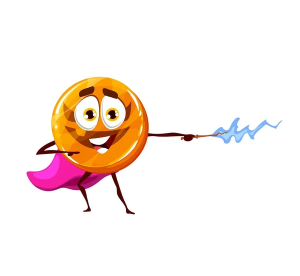 Cartoon Halloween Lollipop Wizard Magic Wand Vector Smiling Toffee Character — Stockvector