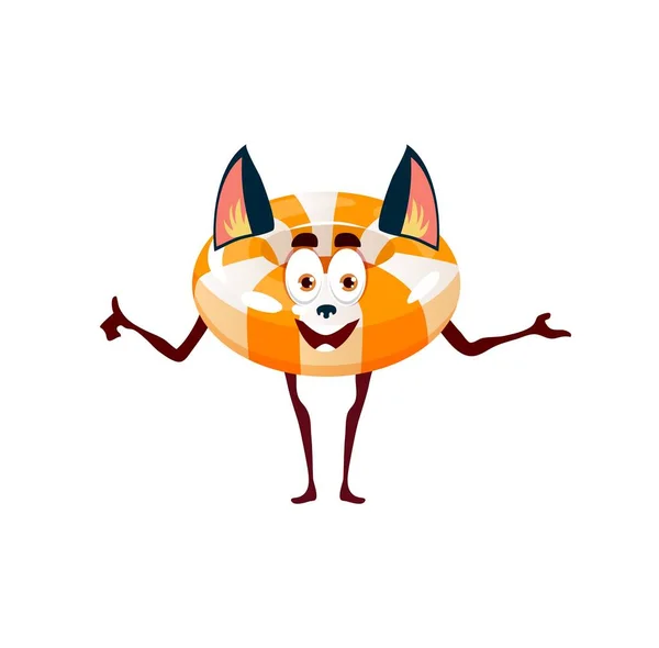 Cartoon Halloween Candy Monster Ears Vector Toffee Werewolf Character Cheerful — ストックベクタ