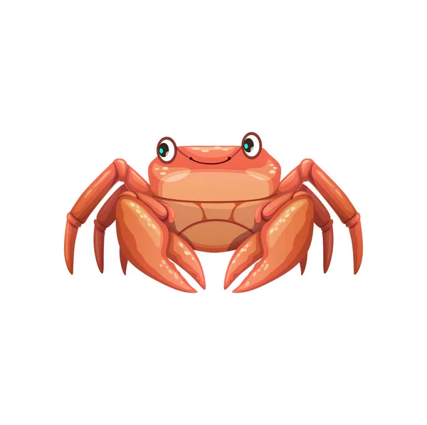 Cartoon Crab Vector Underwater Sea Animal Marine Crustacean Claws Isolated — Stockvector