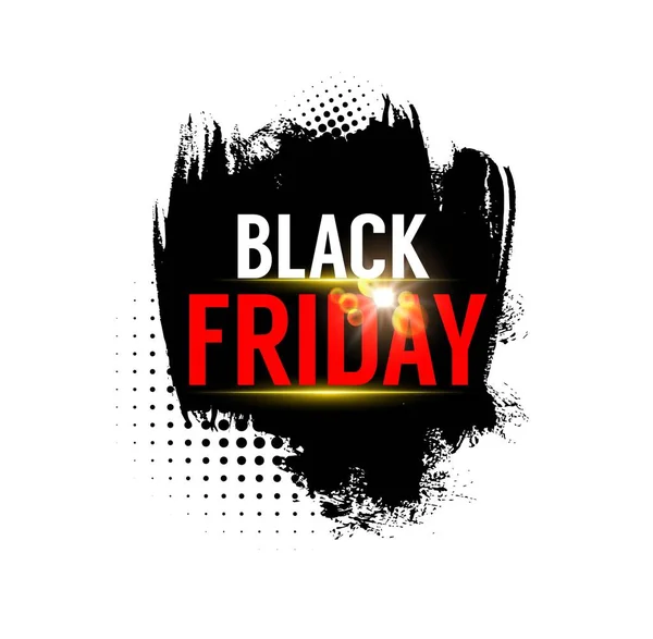 Black Friday Sale Vector Banner Weekend Shop Discount Offer Brush — Stockvector