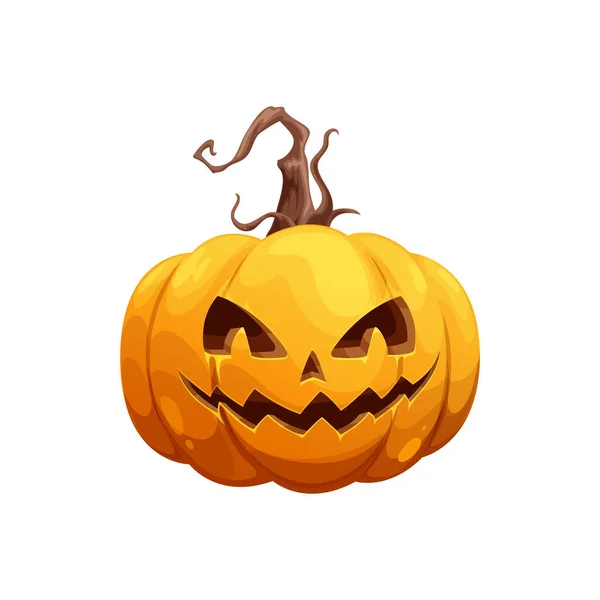 Cartoon Halloween Pumpkin Scary Jack Lantern Scary Character Spooky Face — Wektor stockowy