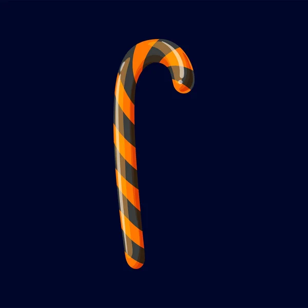 Striped Christmas Sweet Isolated Cartoon Candy Cane Icon Vector Peppermint — 图库矢量图片