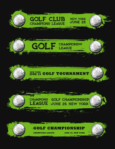 Golf Sport Club Grunge Banners Golfing Tournament League Championship Sport — Vetor de Stock