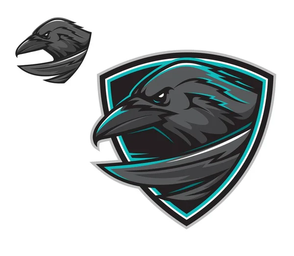 Cartoon Raven Mascot Sport Team Club Vector Symbol Basketball Baseball — Image vectorielle