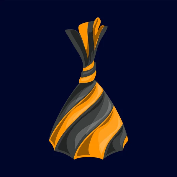 Candy Orange Black Striped Wrap Halloween Trick Treat Symbol Isolated — ストックベクタ