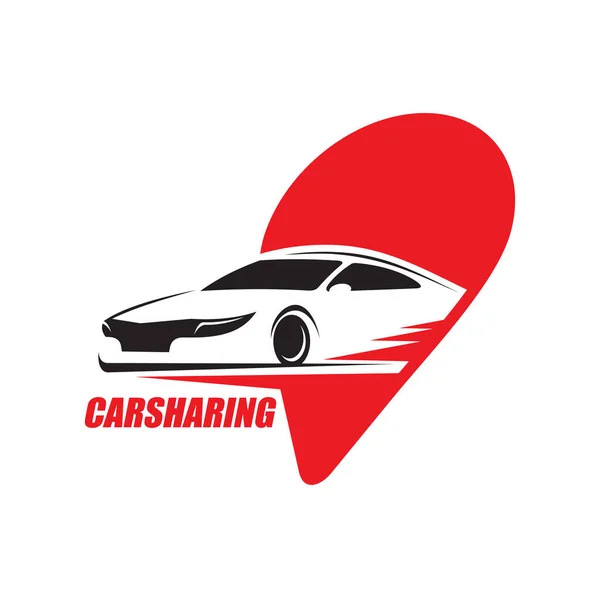 Car Rent Carsharing Service Icon Automobile Taxi Rides Vector Symbol — Stockvector