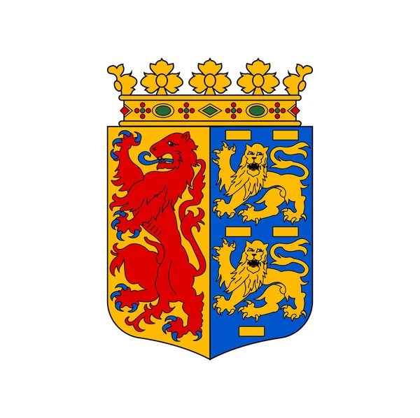 Netherlands Coat Arms Holland Province Heraldic Emblem Vector Dutch Heraldry — Stockvektor