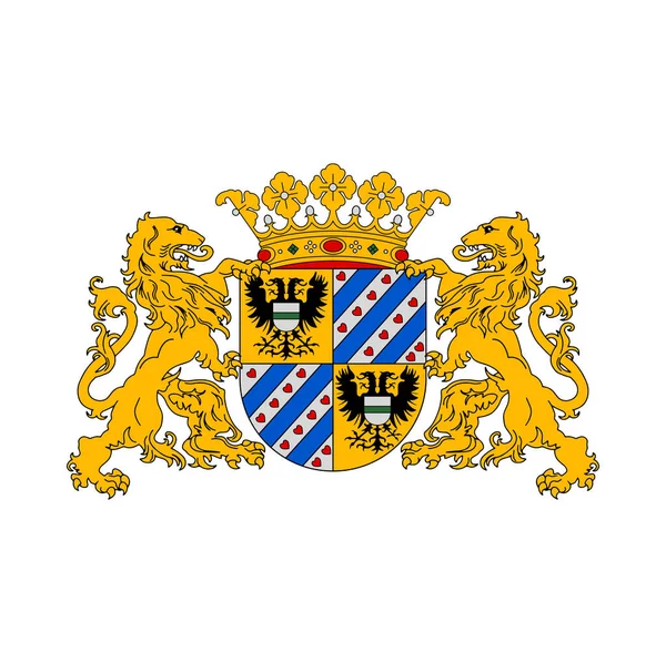 Netherlands Coat Arms Groningen Province Heraldic Emblem Heraldry Vector Dutch — Stock Vector