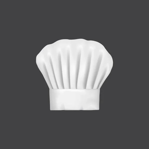 Realistic Chef Hat Cook Cap Baker Toque White Chef Hat — ストックベクタ