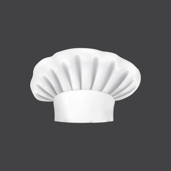 Ρεαλιστικό Καπέλο Σεφ Καπέλο Μάγειρα Και Τοκ Φούρναρη Λευκό Καπέλο — Διανυσματικό Αρχείο